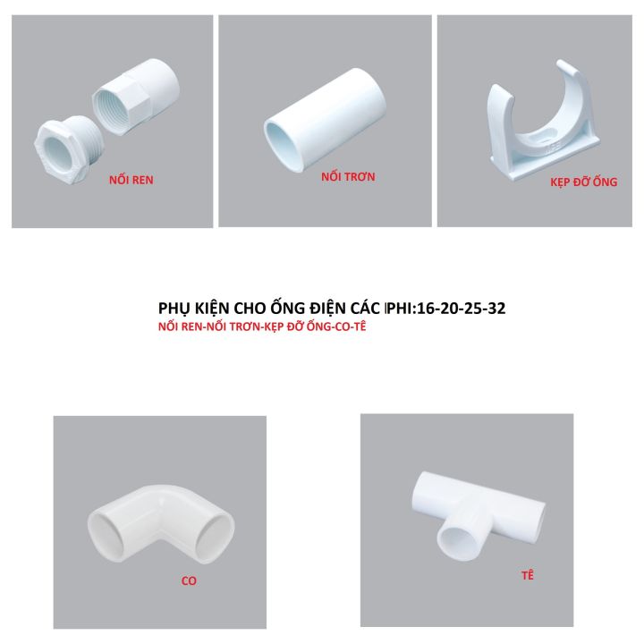 Co - tê - nối - nối ren các phi 16 - 20 - 25 - 32 phụ kiện dùng cho ống ...