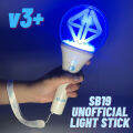 SB19 merchandise official light stick v3+ Blue LED (fast flash, slow flash, steady) acrylic rotating 360 degrees with box and freebies glow stick light stick for concert /kpop lightstick. 