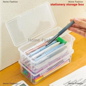 [COD] Home Fashion 1PC Large Capacity Plastic Pencil Box Stackable Translucent Clear Pencil Box Office Supplies Storage Organizer Box