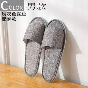 Slippers For Guesthouses Linen Open-Toe Summer Style Half-Covered For Hotels Hospitality Home Use And Travel Portable