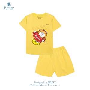 Bộcộc tay cài vai BENTY in hình Tết chất mềm mịn mát đồ bộ trẻ em chính hãng bé trai bé gái