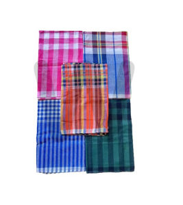 ผ้าขาวม้า ตรารถไฟ เย็บริม ขนาด 75x180cm จำนวน 1 ผืน
