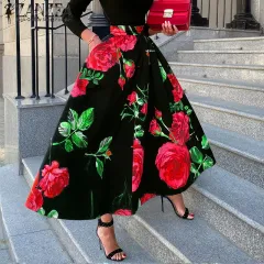 Fancystyle ZANZEA Women Summer Bohemian Floral Print Long Skirt