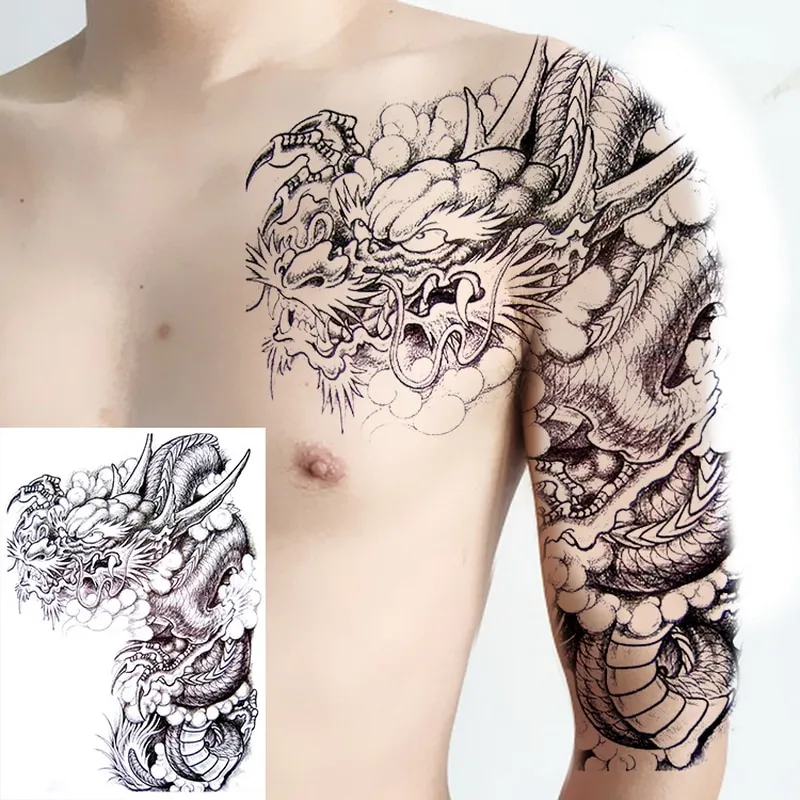 Two Big Dragon Black Contour Line On White Background. Sketch Of Tattoo  Art, Fantasy Dragon. Sketch Of Tattoo Art, Medieval Monster. Royalty Free  SVG, Cliparts, Vectors, and Stock Illustration. Image 58703133.