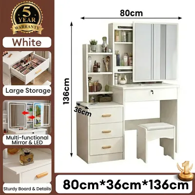 Global Vanity Table With Mirror&Drawer Large Multifunctional Storage Table Dressing Table With Drawer Modern Makeup Desk