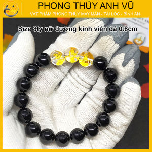 Vòng tay mã não tam hợp dần ngọ tuất - size 8 10 12ly cho người mệnh thủy mệnh mộc - có khai quang điểm nhãn may mắn tài lộc - bảo hành 12 tháng - PHONG THỦY ANH VŨ