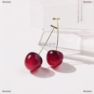 [COD] Abulaia 1 Pair New Temperament Women Red Cherry Earrings Earrings Suitable For Women Personality Cute Office Party Earrings Charm Jewelry