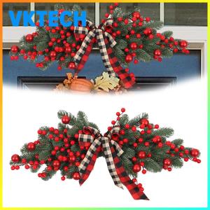 Christmas Door Swag with Red and Green Accents Festive Hanging Decoration for Holiday Entrance