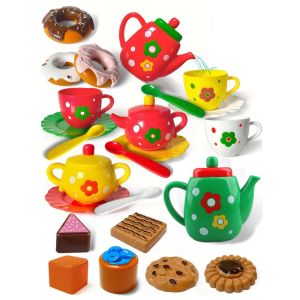 WILD Cake Dessert Afternoon Tea Set Kettle Cookies Simulation Food Playhouse Kitchen Toys Kids Toy Teapot Tea Set for Girls New Year Gifts