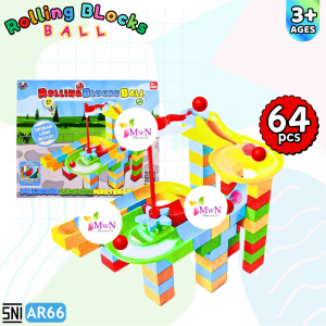 MwnToys Mainan Edukasi Rolling Blocks Ball 64pcs AR66
