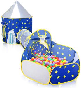 3 in 1 Rocket Play Tent Tunnel Playhouse kids tent 1-6years old children playhosue game house Ball pit Foldable tent