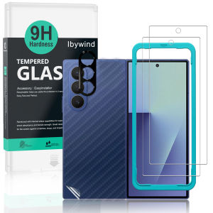 Ibywind For Samsung Z Fold7 5G Screen Protector(Pack of 2)with 1pc Lens Protector 1pc Carbon Fiber Back Film Easy Install Kit