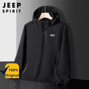 Jeep Spirit Official Mens Windproof Waterproof Hooded Jacket Jacket for Autumn and Winter Breathable Brand Jackets