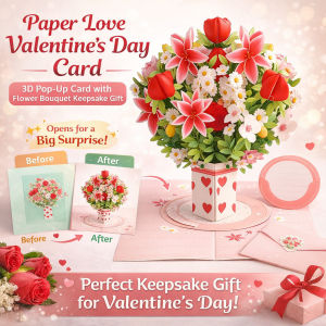 3D Pop-up Handmade Bouquet Card Handmade Romantic Bouquet Cards Valentines Day Gift For Lovers Family/Mother/Friends