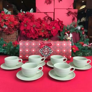 Cangkir Keramik Set Triangle 220 ml isi 6 pasang