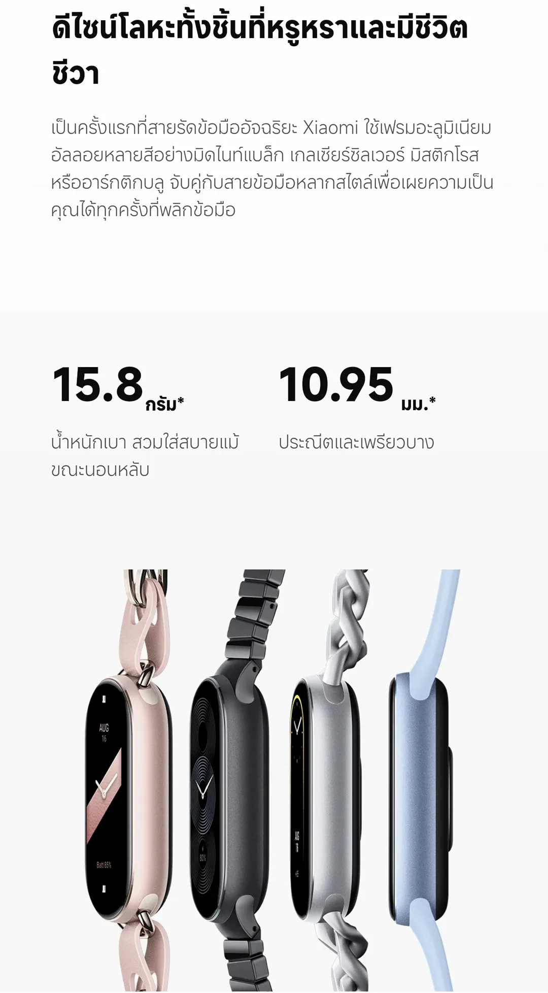 Xiaomi Band 9 Smart นาฬิกาสมาร์ทวอทช์ การวัดออกซิเจนในเลือด หน้าจอ1.62" 60Hz AMOLED การปรับความสว่างได้อัจฉริยะ