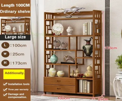 Bambooo Home Bamboo Rak Buku Rak bertingkat Rak Rack Display rack Storage Rack Book Rack 置物架/分層架
