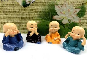 [HCM]Bộ 4 tượng chú tiểu Tứ Không ( Gốm sứ cao cấp loại 1 )