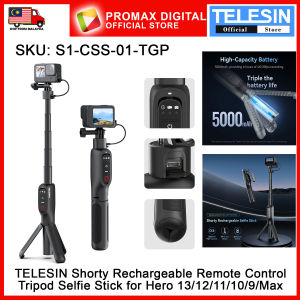 TELESIN S1-CSS-01-TGP 5000Mha 360 Rotation Charging Selfie Stick PowerBank Remote Control Tripod Gopro 13 12 11 10 9 MAX