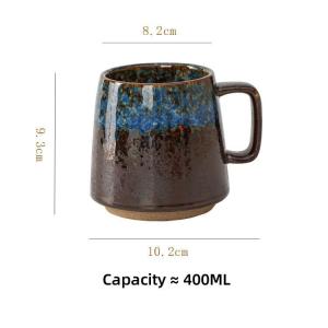 Nhật Bản phong cách cổ điển 400ml Cốc gốm lò thay đổi men cốc cà phê