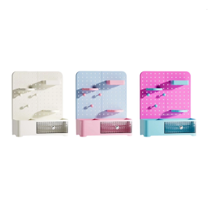 Multi Compartment Collectible Organizers For Office Desk Modern Pegboard Structure ABS Materials Clear Panels