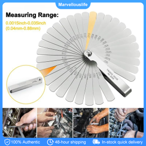 32pcs Stainless Steel Feeler Gauge 0.04mm-0.88mm Gap Measurment Tool Dual Reading High Accuracy Gap Measuring Tool