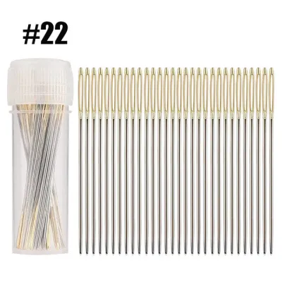 Polocat 30pcs Cross Stitch Needles Craft Embroidery Tool Large Eye Sewing Needles Hand Sewing Needle With Threader Home DIY Sewing Tool
