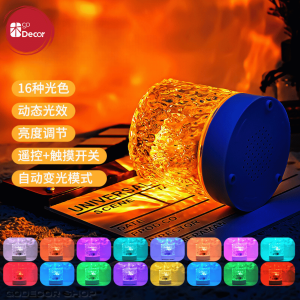 Đèn Ngủ Chiếu Sóng Nước Pha Lê Ánh Sáng RGB 16 màu Remote Từ xa Sạc USB Decor Phòng Ngủ Quà Tặng
