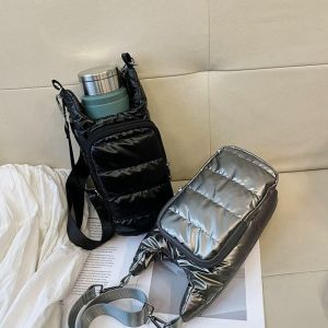 VALUEPULSE ฤดูหนาวแบบพกพา กระเป๋าใส่ขวดน้ำ สายสะพายไหล่ปรับได้ กระเป๋าสะพาย ฝาครอบป้องกันฉนวนสำหรับแก้ว แฟชั่น ป้องกันน้ำ ปลอกแก้วเก็บความร้อน ทั่วไป