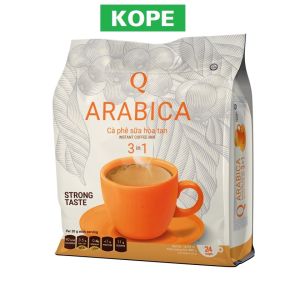 Cà phê sữa trần quang arabica hòa tan 3 in 1 uống liền bịch thùng 10kg x 21 bịch 480g x 24 ống 20g KOPE