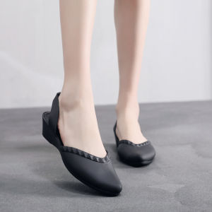 [Free Shipping] Fashionable Autumn Casual WomenS Sandals Home Slippers Pointed Toe Solid Color Wedge Sandals