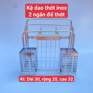 Kệ cài dao cài thớt cắm đũa đôi inox 2 NGĂN ĐỰNG THỚT có khay hứng nước và không khay hứng