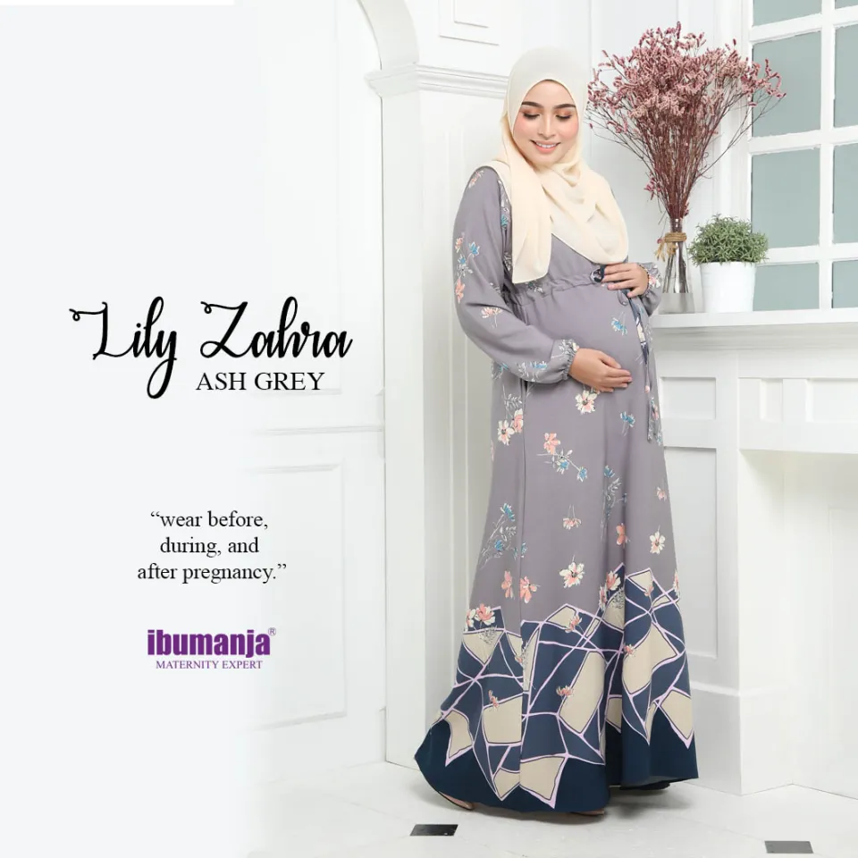 Dress Lily Zahara Maternity Dress Ibumanja Jubah Mengandung Dress