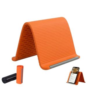 HLINKEY 2026 Hot Sale Portable Phone Stand Flexible Foldable Silicone Aluminum Tablet Holder Universal Bendable Desktop Laptop Bracket Multi-Angle Adjustable for Travel & Work