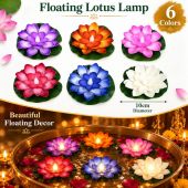 6 Colors LED Floating Lotus Light 10CM Water Sensor Flameless Candle Diwali Deepavali Wishing Lamp Decoration