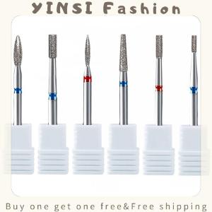 YINSI stainless Steel Professional Nail Drill Bit Set Electric Manicure Nail File Bit For Acrylic Gel Nails And Cuticl