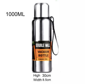 [SG SELLER] Large Capacity 1000 / 1500 ml Thermal Bottle Vacuum Double Wall 304 Stainless Steel Hot Cold Water Flask Thermos Coffee Mug
