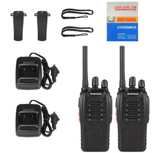 COD 2PCS Baofeng 888s Original Long Range Walkie Talkies 5W UHF 400-470MHZ 16CH Portable Rechargeable 2 Way Radios Transceiver for Outdoor