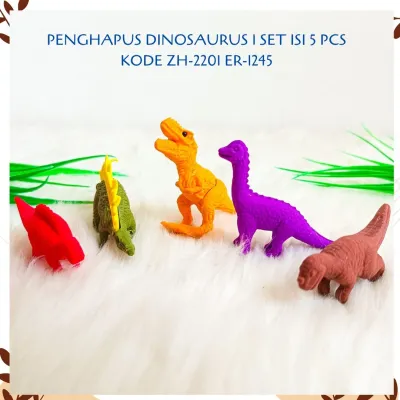 PENGHAPUS DINOSAURUS 1 SET ISI 5 PCS KODE ZH-2201 ER-1245 KARAKTER ERASER HAPUSAN PENSIL SETIP STIP ALAT TULIS KANTOR SEKOLAH MURAH TERMURAH COD