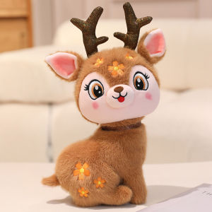 19-40CM Merry Christmas Sika Deer Stuffed Plush Toy Sitting Starry Sky Deer Doll Gift for Children