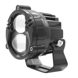 2-Lens LED Motorcycle Spotlights - Universal Fit Yellow & White Dual Color Auxiliary Lights