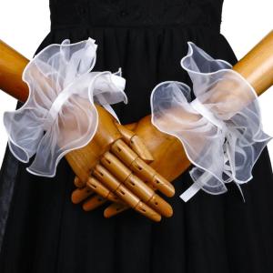 Victorian Ruffled Collar Wrist Cuffs Cosplay Girls Blouse Collar Lapel Shawl Decorative Lapel for Lady Medieval Cosplay