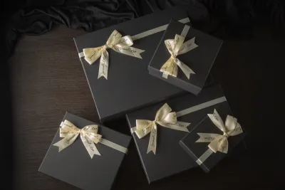 rectangle black color gift box set gift packaging box Valentines giftbox / 黑色礼物盒 长方形礼盒套装 kota hadiah berwarna hitam