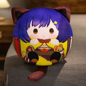Genshin Impact Around Wanderer Pendant Maple Original Yelan Qiqi HuTao ZhongLi plush toys with ears tail xiao Alhaitham pillow cute soft Dolls pillow