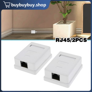 2pcs Cat6 2 Port Modular Box Surface Mount Box RJ45 Network Internet Cable