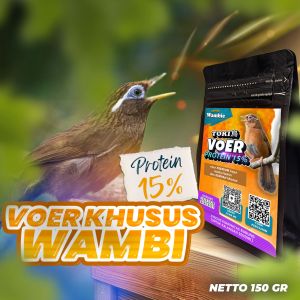 MAKANAN BURUNG WAMBIE | VOER BURUNG WAMBIE | VOER HARIAN | VOER NUTRISI KOMPLIT | VOER WAMBIE PROTEIN 15% 150GR