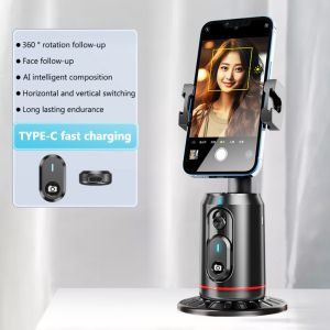 Auto Face Tracking Phone Holder 360 Rotation Gimbal Stabilizer seguimiento Bluetooth AI with Remote