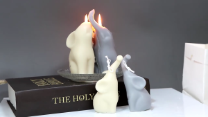 2 Pcs Couple Long-nosed Elephant Silicone Mold Animal Plaster Epoxy Resin Decorative Ornaments Tools