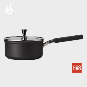 Huohou Non-Stick Cookware (Frying Pan/Soup Pot/Saucier) | DuPont Coating 5-Ply Base Any Heat Oven Safe Silicone Handle