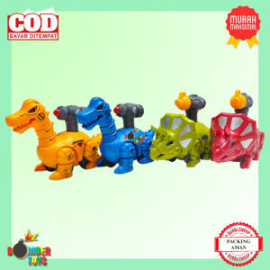 Mainan Anak Bayi Dinosaurus Dino Lucu Kartun Push Toy Tekan Pencet Berjalan Press Edukasi Motorik